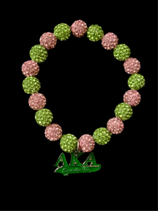 Green/Silver AKA Sorority Charm