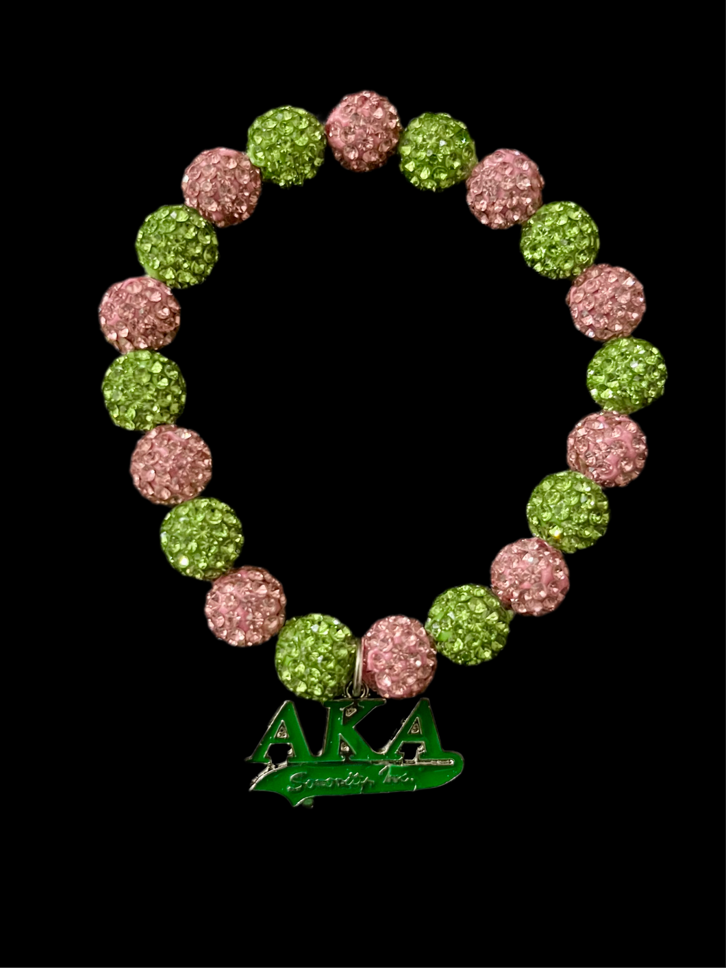Green/Silver AKA Sorority Charm