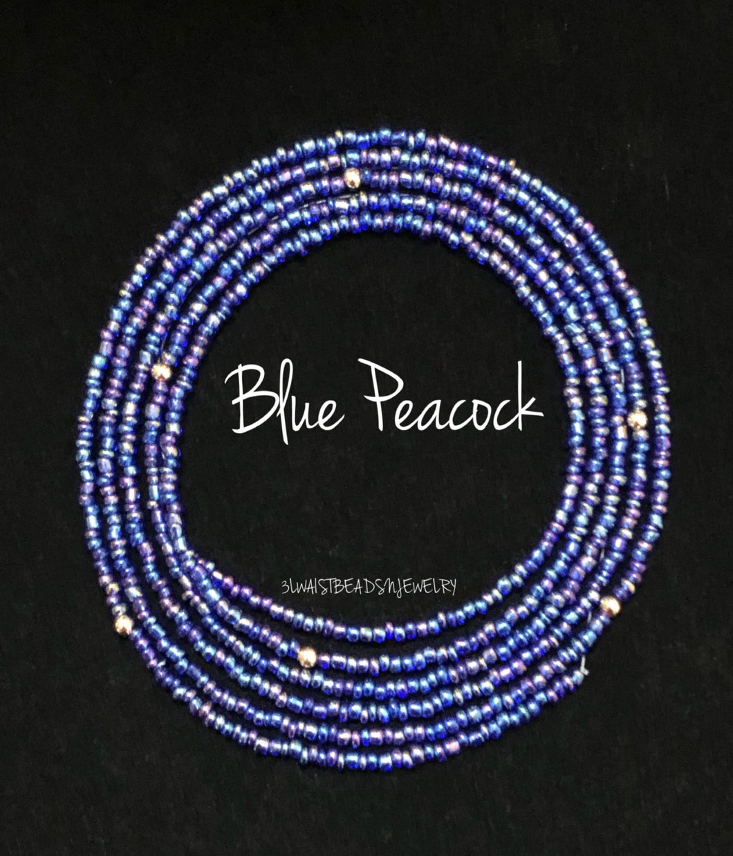 Blue Peacock Waist Beads